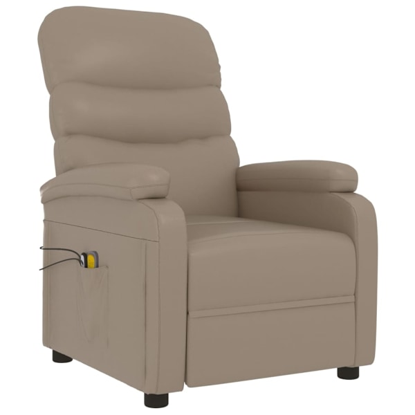 vidaXL Elektrisk massagefåtölj cappuccino konstläder Brun