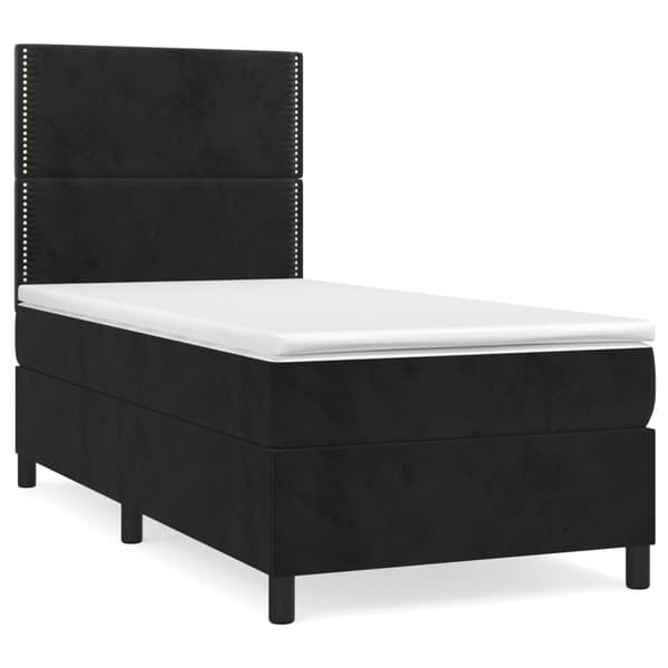 vidaXL Ramsäng med madrass svart 100x200 cm sammet Svart