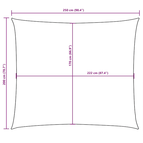 vidaXL Solsegel oxfordtyg rektangulärt 2x2,5 m svart Svart