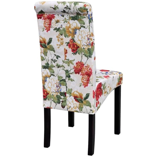 vidaXL Matstolar trä blom-design 2 st multifärg