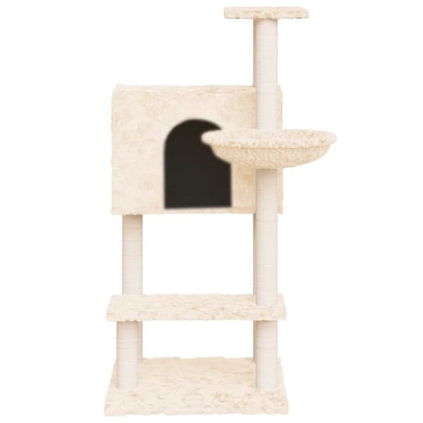 vidaXL Katträd med klöspelare sisal gräddvit 142 cm Kräm