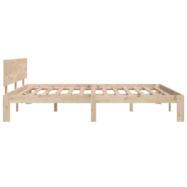 vidaXL Sängram massiv furu 160x200 cm Brun