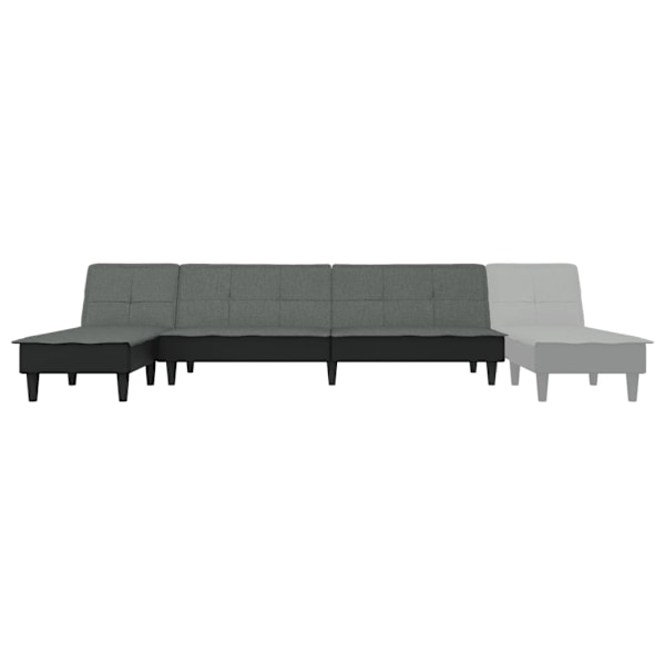 vidaXL L-formad soffa mörkgrå 255x140x70 cm tyg Grå