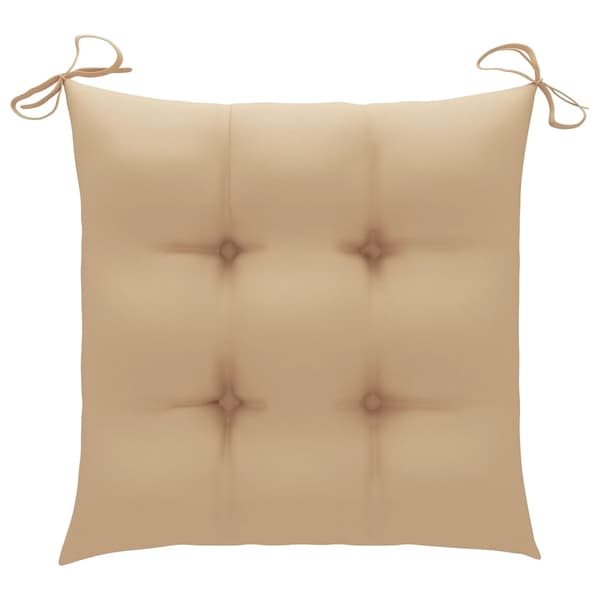 vidaXL Hopfällbara stolar med dynor 8 st massivt teakträ Beige