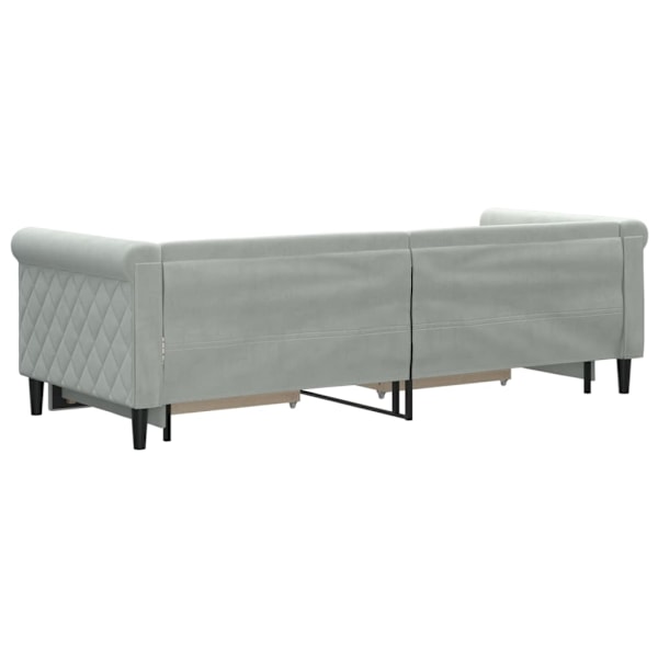 vidaXL Dagbädd utdragbar med lådor ljusgrå 80x200 cm sammet Grå