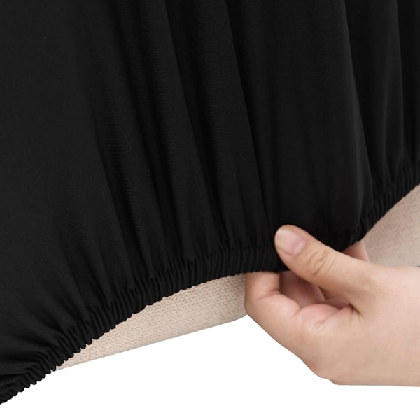 vidaXL Sofföverdrag 4-sits med stretch svart polyesterjersey Svart