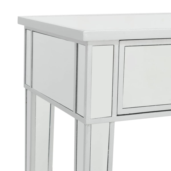 vidaXL Sminkbord med pall spegellådor MDF och glas Silver