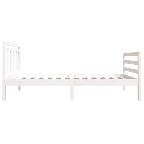 vidaXL Sängram massivt trä 75x190 cm vit Vit