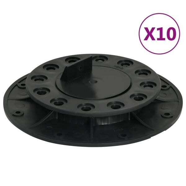 vidaXL Justerbara fötter för altangolv 10 st 20-30 mm Svart