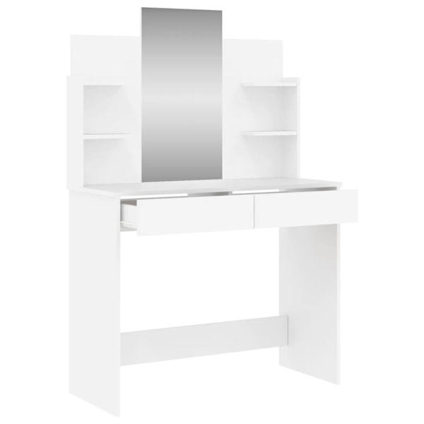 vidaXL Sminkbord med spegel vit 96x39x142 cm Vit