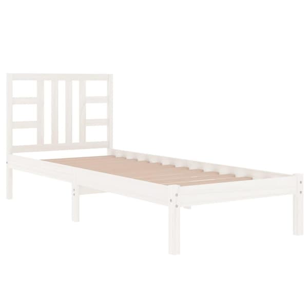 vidaXL Sängram vit massivt trä 90x190 cm Vit