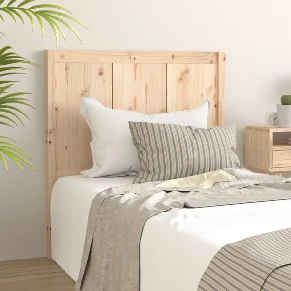 vidaXL Sänggavel 80,5x4x100 cm massiv furu Brun