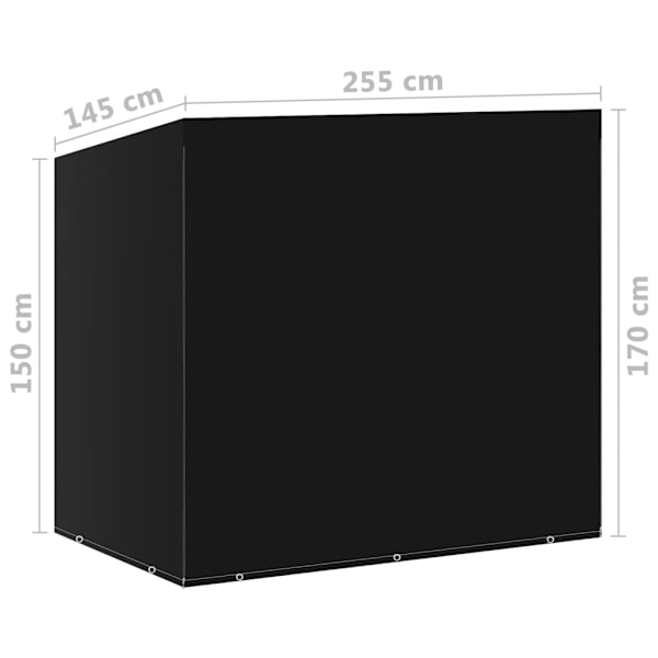 vidaXL Hammockskydd 2 delar 10 öljetter 2 dragkedjor 255x145x170 cm Svart