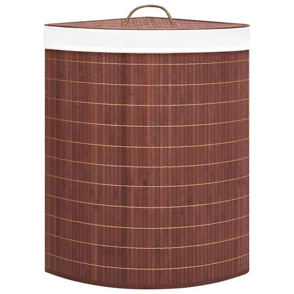 vidaXL Tvättkorg för hörn bambu brun 60 L Brun