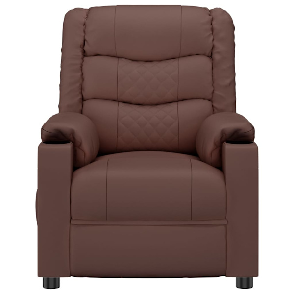 vidaXL Elektrisk massagefåtölj brun konstläder Brun
