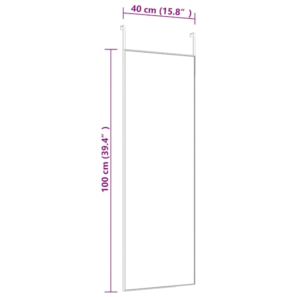 vidaXL Dörrspegel guld 40x100 cm glas och aluminium Guld