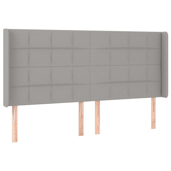 vidaXL Ramsäng med madrass & LED ljusgrå 200x200 cm tyg Grå