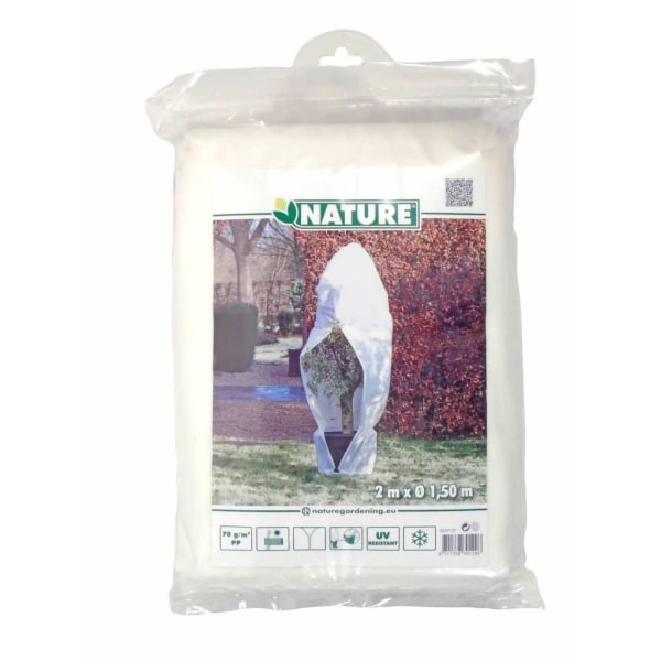 Nature Täckduk fleece med blixtlås 70 g/m² 1,5x1,5x2 cm Vit