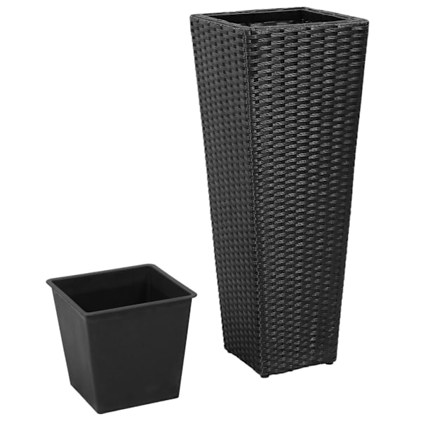 vidaXL Blomkruka konstrotting svart 3-pack Svart