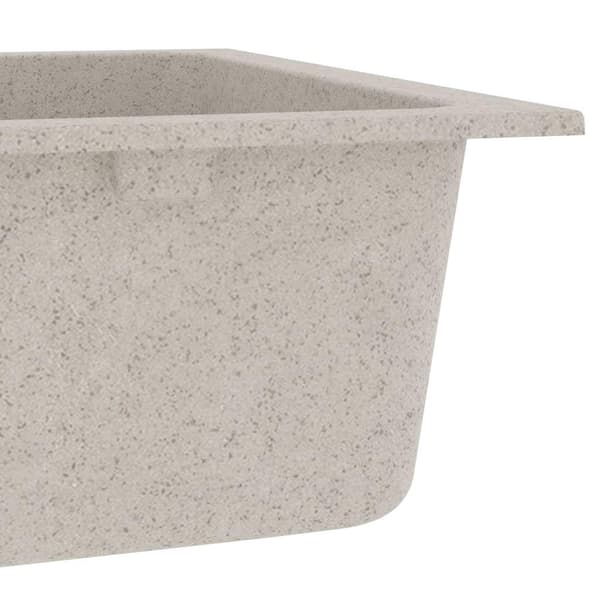 vidaXL Diskho med bräddavlopp dubbla hoar beige granit Beige