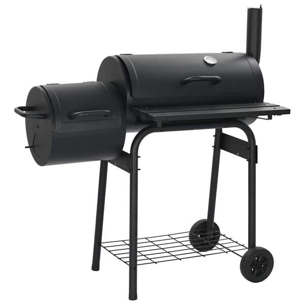 vidaXL Klassisk rökgrill BBQ Offset Svart