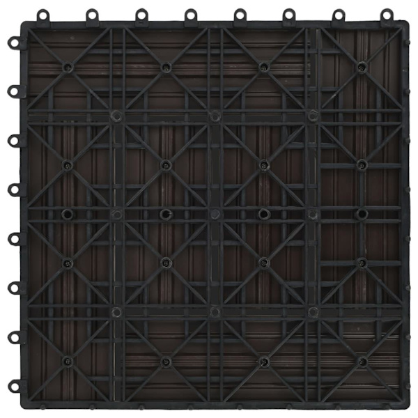 vidaXL Trall 22 st 30x30 cm 2 kvm WPC mörkbrun Brun