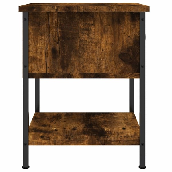 vidaXL Sängbord rökfärgad ek 34x35,5x45 cm konstruerat trä Brun
