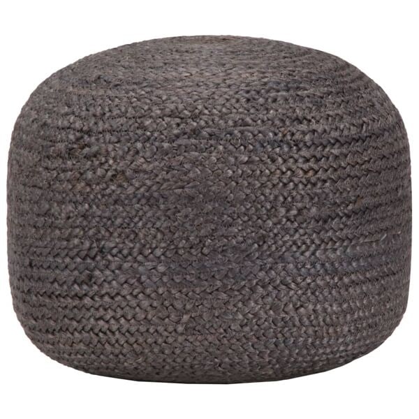 vidaXL Handgjord sittpuff mörkgrå 45x30 cm jute grå