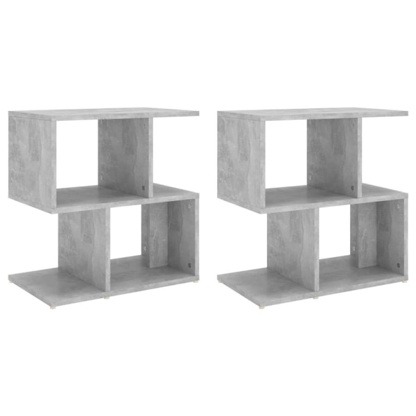 vidaXL Sängbord 2 st betonggrå 50x30x51,5 cm konstruerat trä grå