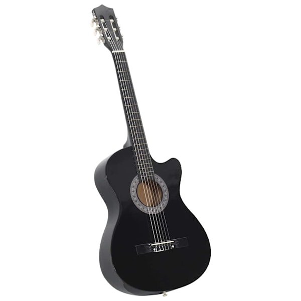 vidaXL Westerngitarr med cutaway 6 strängar svart 38" Svart