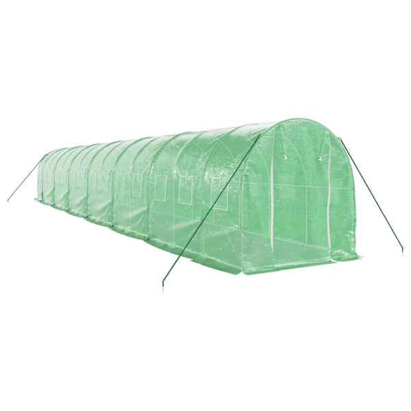 vidaXL Växthus med stålram grön 28 m² 14x2x2 m Grön