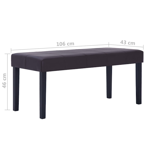 vidaXL Bänk 106 cm konstläder brun Brun