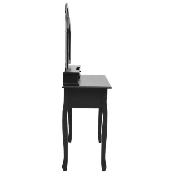 vidaXL Sminkbord med pall svart 100x40x146 cm kejsarträ Svart