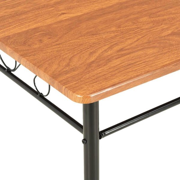 vidaXL Matgrupp 7 delar MDF och stål brun Brun