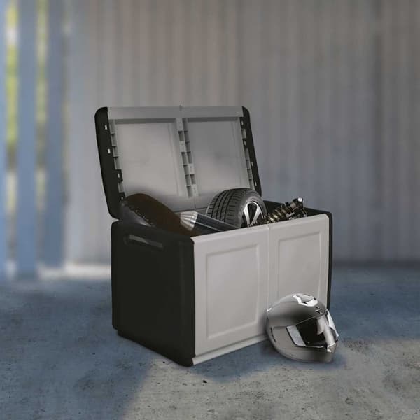 vidaXL Dynbox 96x53x57 cm 230 L mörkgrå och svart grå