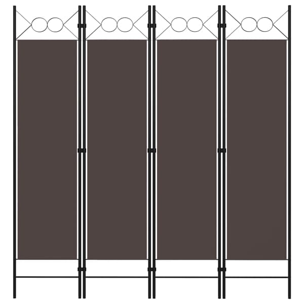 vidaXL Rumsavdelare 4 paneler brun 160x180 cm Brun