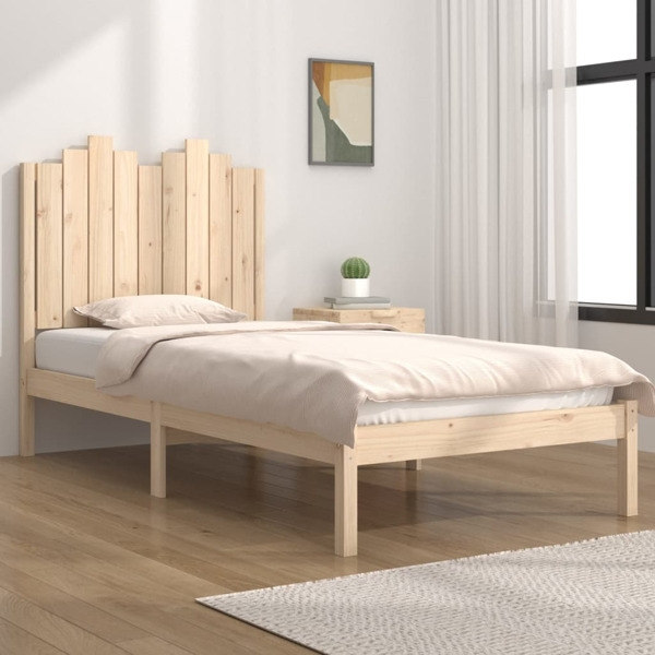 vidaXL Sängram massiv furu 100x200 cm enkelsäng Brun