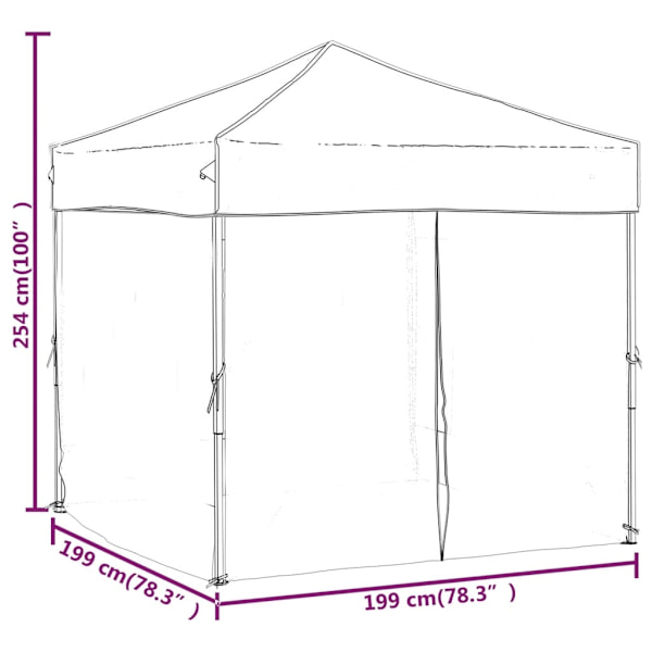 vidaXL Hopfällbart partytält med sidoväggar taupe 2x2 m Taupe