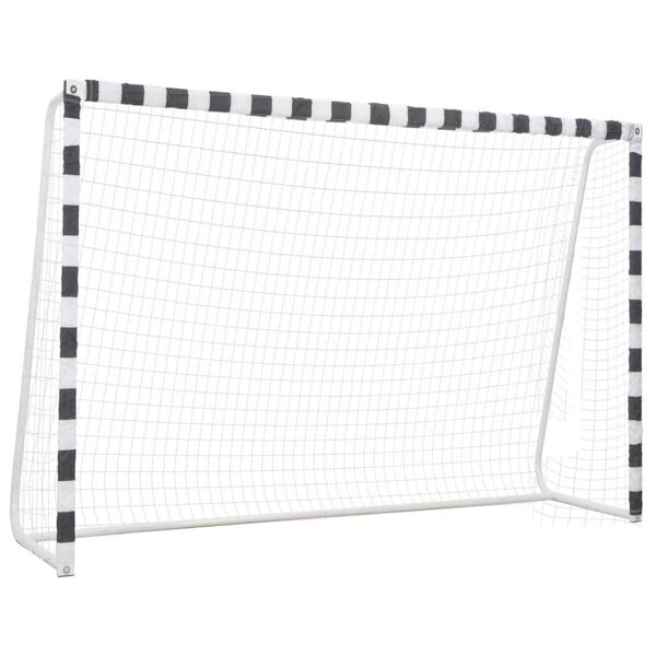 vidaXL Fotbollsmål 300x200x90 cm metall svart och vit Vit
