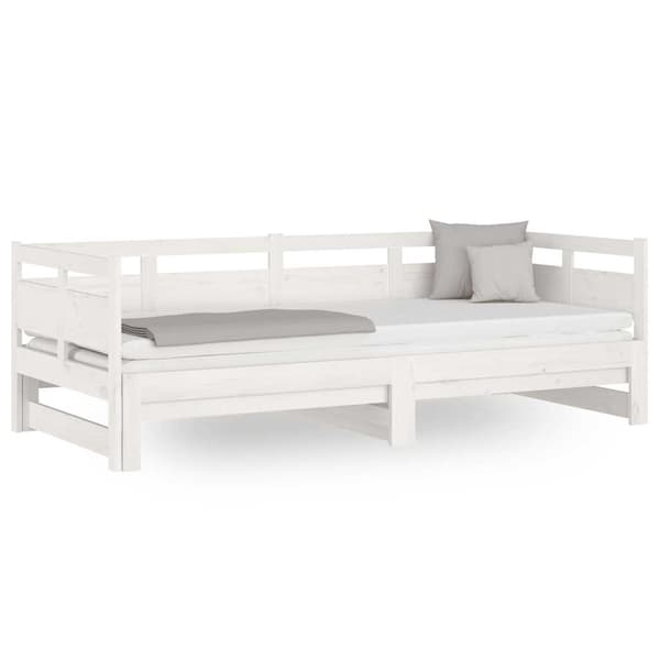 vidaXL Bäddsoffa vit massiv furu 2x(90x190) cm Vit