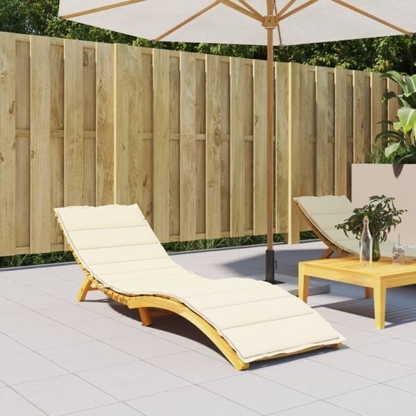 vidaXL Solsängsdyna gräddvit 200x70x3 cm oxfordtyg Creme