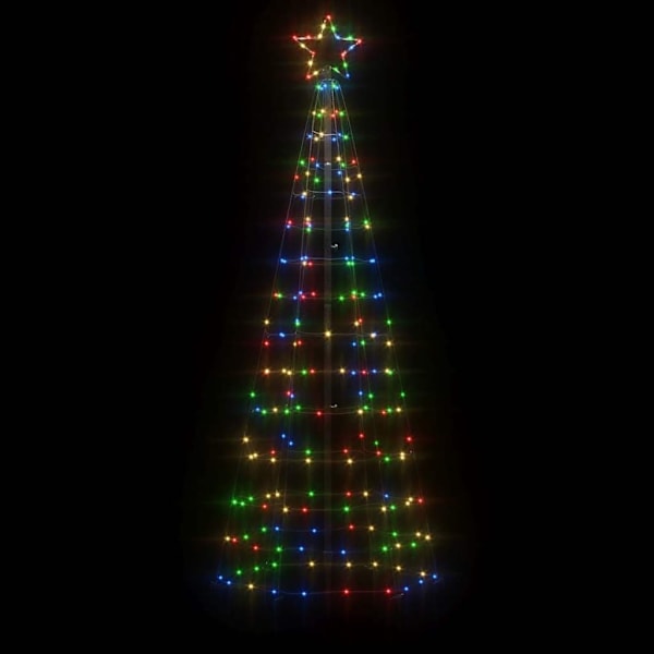 vidaXL LED julgran med spikar 220 LED flerfärgad 180 cm Flerfärgsdesign