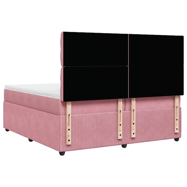 vidaXL Ramsäng med madrass rosa 200x200 cm sammet Rosa