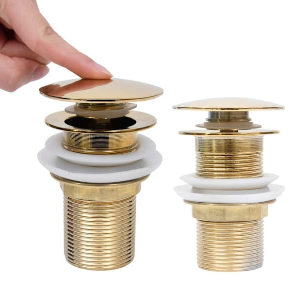 vidaXL Pop-up bottenventil utan överflödesfunktion guld 6,4x6,4x9,1 cm Guld