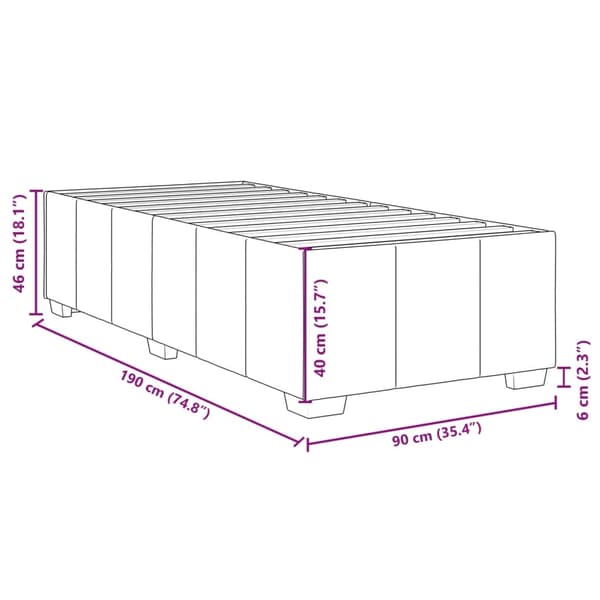 vidaXL Sängram utan madrass ljusgrå 90x190 cm tyg Grå