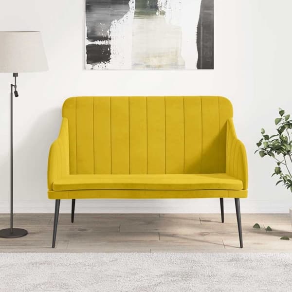 vidaXL Bänk gul 110x76x80 cm sammet Gul
