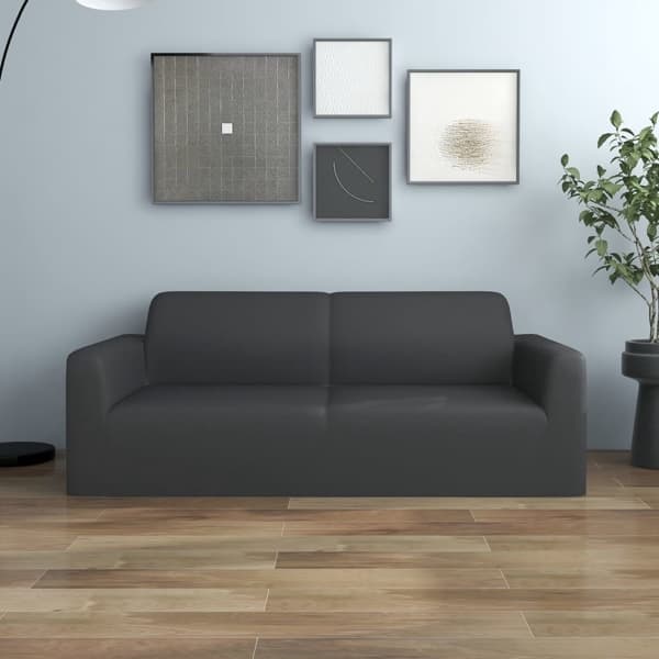 vidaXL Sofföverdrag 2-sits med stretch antracit polyesterjersey Antracit
