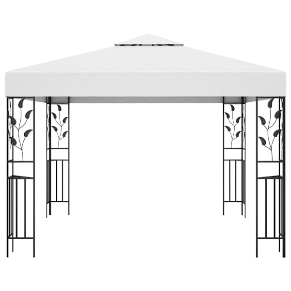 vidaXL Paviljong med ljusslinga LED 3x3 m vit Vit