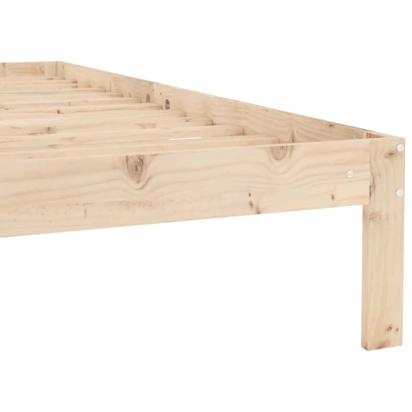 vidaXL Sängram massiv furu 90x200 cm Brun