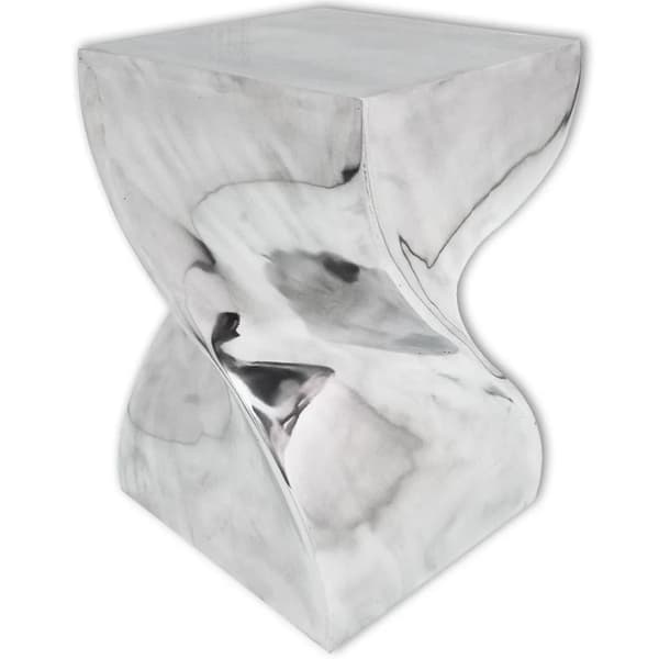 vidaXL Pall/sidobord vriden form aluminium silver Silver